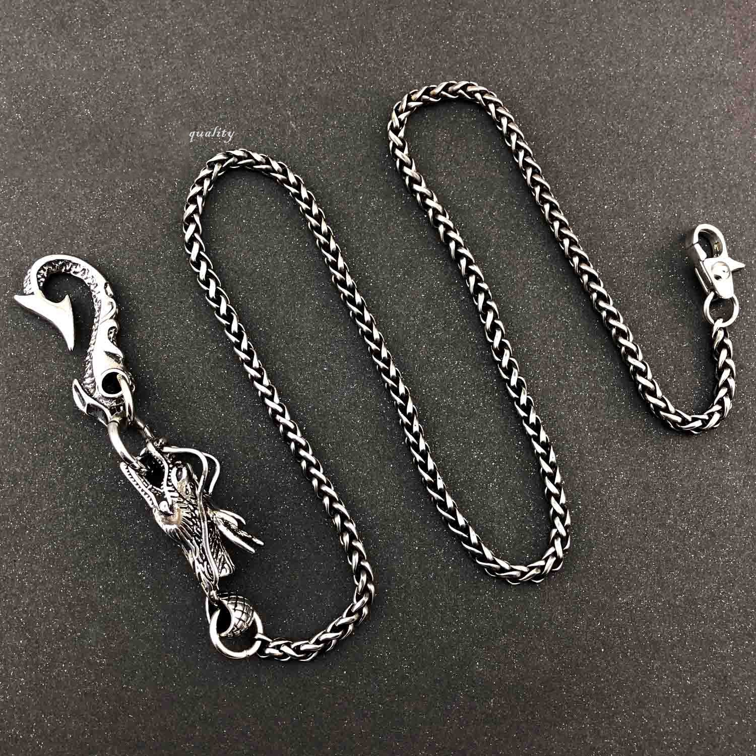 Badass Silver Dragon Mens Wallet Chain Jeans Chain Jean Chain Fashion Pants Chain For Men - imessengerbags