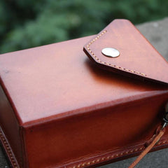 Handmade Leather Mens Box Bag Small Shoulder Bag Messenger Bag for Men