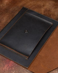 BLACK and BROWN MENS LEATHER SLIM CLUTCH PURSE BAG CLUTCH BAG FOR MEN - imessengerbags