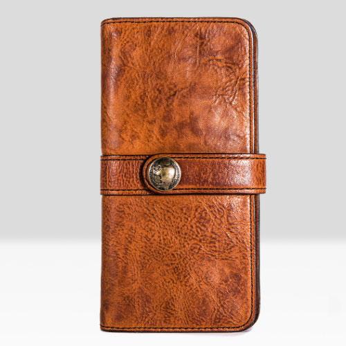 Handmade Leather Mens Cool Long Leather Wallet Bifold Clutch Wallet for Men