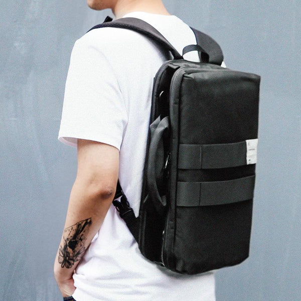 Cool PVC Canvas Men's Black Messenger Bag Travel Backpack 15.5'' Blue Handbag For Men - imessengerbags
