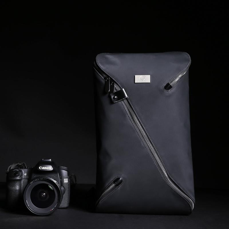 Cool Oxford Cloth Casual Men's Sling Bag Black One Shoulder Backpack Chest Bag For Men - imessengerbags