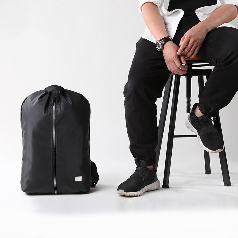 Cool PVC Water Repellent Fabric Men's Black Travel Backpack Large 15.6'' Backpack Laptop Backpack For Men - imessengerbags