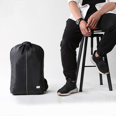 Cool PVC Water Repellent Fabric Men's Black Travel Backpack Large 15.6'' Backpack Laptop Backpack For Men - imessengerbags