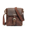 Vintage Brown Leather Men's Vertical Messenger Bag Small Side Bag Vertical Messenger Bag For Men