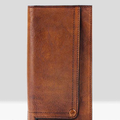Handmade Leather Mens Cool Long Leather Wallet Bifold Clutch Wallet for Men