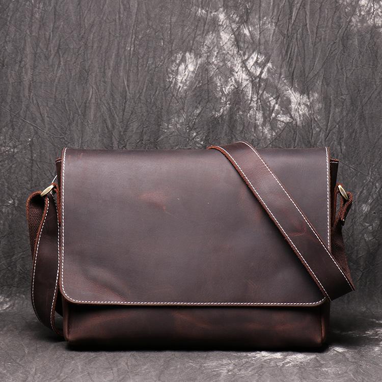 Small Alfred Messenger Bag in Dark Birch Brown - Men