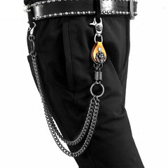 Badass Skull Mens Double Biker Wallet Chain Wallet Chain Pants Chain for Men - imessengerbags