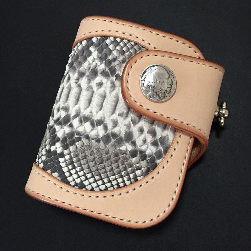 Handmade Leather Biker Wallet Mens Cool Short Chain Wallet Trucker Wallet with Chain - imessengerbags