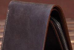 Cool Mens Leather billfold Wallet Leather Small Wallet Bifold Slim Wallets For Men - imessengerbags