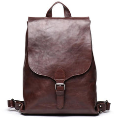 Best Brown Mens Leather 14 inches School Backpack Travel Backpack Top Computer Backpack For Men - imessengerbags