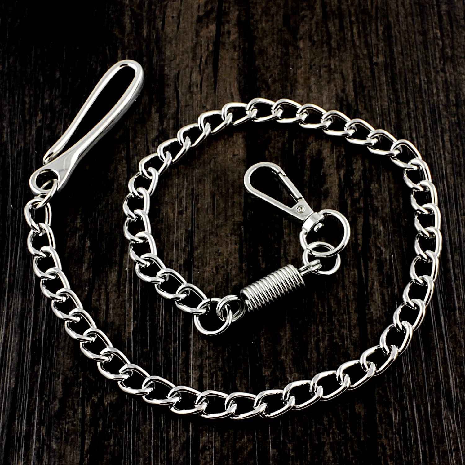 Cool Silver Stainless Steel Mens Biker Wallet Chain Wallet Chain Pants Chain For Men - imessengerbags