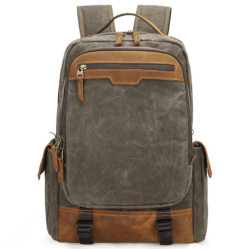 CANVAS WATERPROOF 15‘’ MENS LARGE NIKON CAMERA BACKPACK CANON CAMERA BAG DSLR CAMERA BAG FOR MEN - imessengerbags