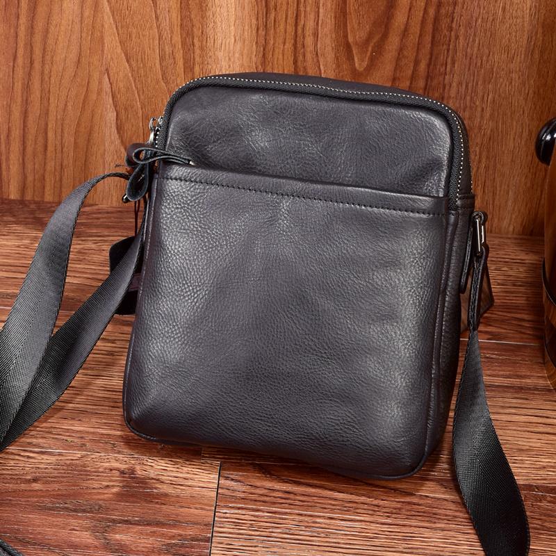 Small Black Leather Hobo Bag - Slouchy Shoulder Purse | Laroll Bags