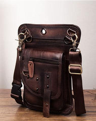Cool Vintage Leather Mens Belt Pouch Waist Bag Drop Leg Bag Mini Shoulder Bag For Men - imessengerbags