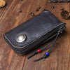 Retro Handmade Mens Leather Key Purse Black Car Key Wallet Card Wallet For Men