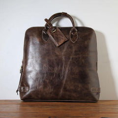 Handmade Leather Mens Cool Business Bag Briefcase Work Bag Laptop Bag for men - imessengerbags