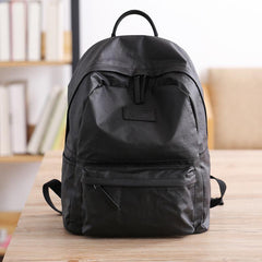 Cool Black Nylon Backpack Men's 14 inches Waterproof Backpack School Backpack For Men