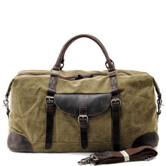 Cool Waxed Canvas Leather Mens Large Travel Weekender Bag Waterproof Duffle bag for Men