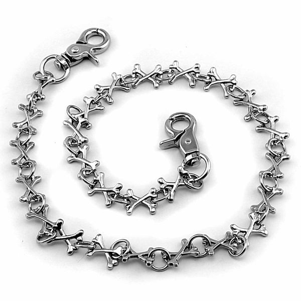 Badass Silver Cross Bones Punk Pants Chain Wallet Chain Biker Wallet Chain For Men - imessengerbags