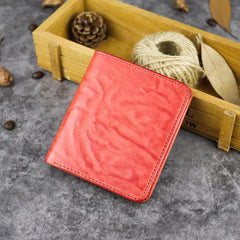 Vintage Leather Men's Bifold Small Wallet Front Pocket Wallet billfold Wallet For Men - imessengerbags