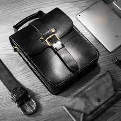 Handmade Leather Mens Cool Messenger Bag Sling Bag Chest Bag Bike Bag Cycling Bag for men - imessengerbags