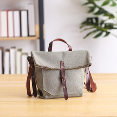 Canvas Mens Womens Small Side Bag Black Handbag Shoulder Bag Messenger Bag for Men