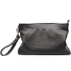 Vintage Black Soft Leather Mens Clutch Wallet Wristlet Bag Zipper Clutch Bag For Men - imessengerbags
