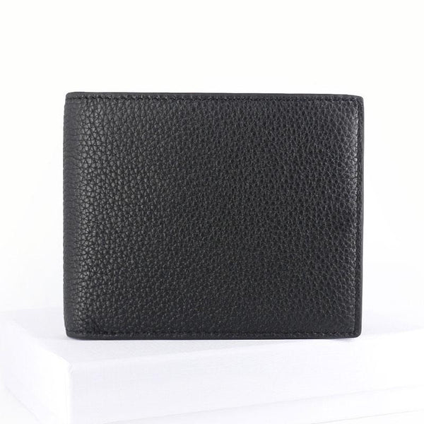 Black Leather Mens Bifold Small Wallet Front Pocket Wallet Slim Small Wallet for Men - imessengerbags