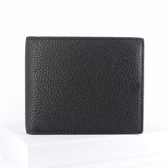 Black Leather Mens Bifold Small Wallet Front Pocket Wallet Slim Small Wallet for Men - imessengerbags