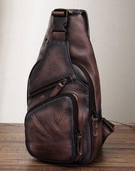 Cool Leather Chest Bag Sling Bag Sling Crossbody Bag Sling Travel Bags Sling Hiking Bag For Men - imessengerbags