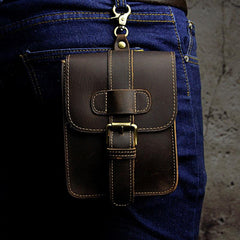 Small Leather Belt Pouch Mens Holsters Belt Cases Cell Phone Waist Pouch for Men - imessengerbags