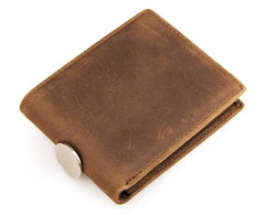 Slim Vintage MENS Leather Bifold Wallet Long and Small Wallet billfold Wallet for MEN - imessengerbags