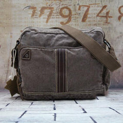 Vintage Canvas Black Mens Small Postman Bag Green Canvas Messenger Bags Small Courier Bag For Men