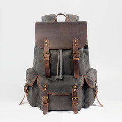 Cool Waxed Canvas Mens Waterproof 15'' Travel Backpack Hiking Backpack for Men - imessengerbags