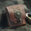 Cool Handmade Brown Leather Mens Zippo Cigarette Case with Lighter Holder Belt Loop for Men