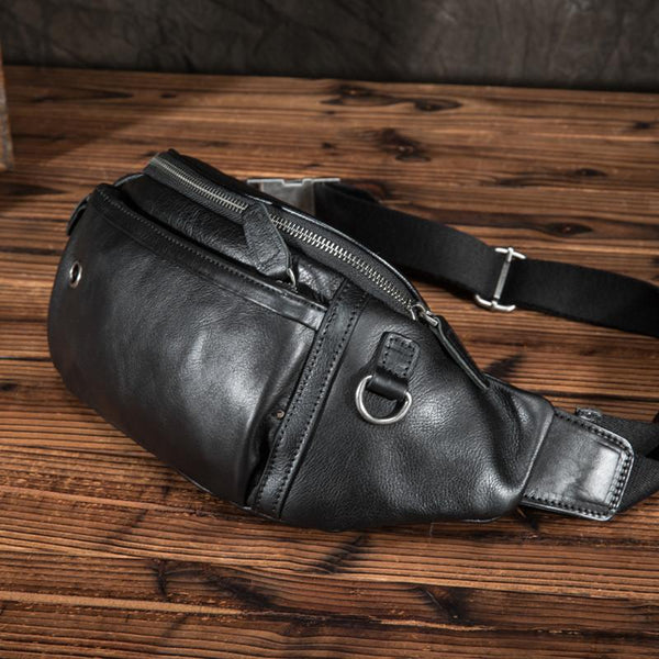 Black Brown MENS LEATHER FANNY PACK FOR MEN BUMBAG Vintage WAIST BAGS