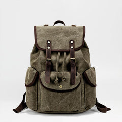 Cool Gray Fashion Mens Green Large Travel Backpack  14'' Computer Backpack for Men - imessengerbags