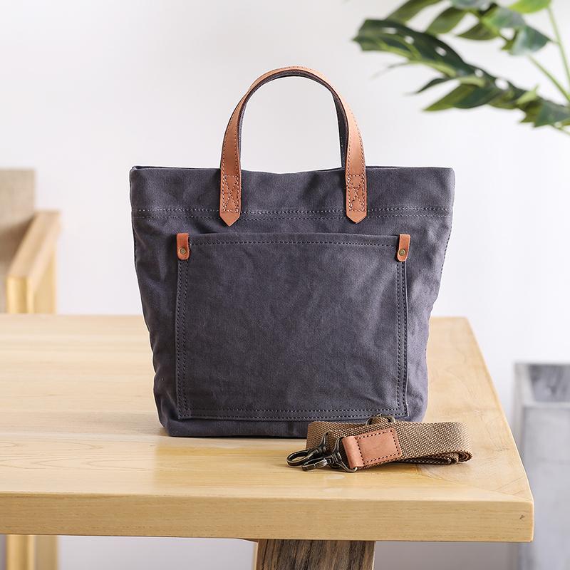 Canvas Leather Mens Womens Large White Handbag Tote Bag Khaki Shoulder Tote Purse For Men - imessengerbags