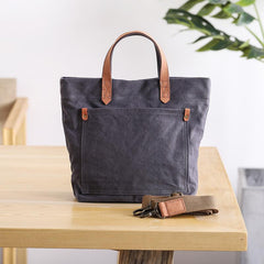 Canvas Leather Mens Womens Large White Handbag Tote Bag Khaki Shoulder Tote Purse For Men - imessengerbags