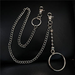 Fashion Womens Mens Silver Ring Simple Long Wallet Chain Pants Chain Biker Wallet Chain For Men - imessengerbags
