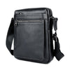 Black Cool Leather 8 inches Small Vertical Messenger Bag Courier Bag Postman Bag For Men - imessengerbags