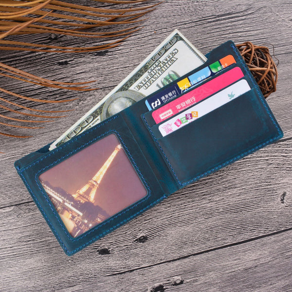 Vintage Mens Brown Leather's Bifold Small Wallet Black Front Pocket Wallet For Men - imessengerbags