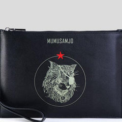 Handmade Leather Mens Clutch Cool Slim Wallet Zipper Clutch Wristlet Wallet for Men