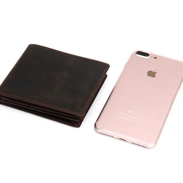 Genuine Leather Mens Wallet Cool billfold Slim Bifold Wallet Card Wallet Purse for Mens - imessengerbags