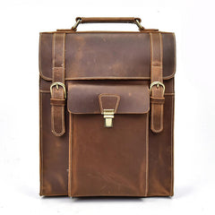 Cool Leather Mens Briefcase Handbag Backpack Satchel Backpack Travel Backpack for Men - imessengerbags
