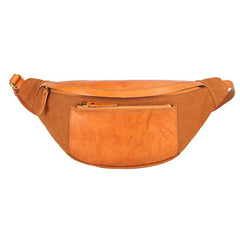 Canvas Leather Mens Caramel Waist Bag Army Green Fanny Pack Hip pack Chest Bag For Men - imessengerbags