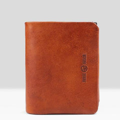 Handmade Mens Cool billfold Leather Wallet Men Small Wallets Trifold for Men - imessengerbags