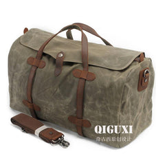 Mens Waxed Canvas Weekender Bags Canvas Travel Bag Canvas Overnight Bag for Men - imessengerbags