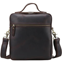 Black Coffee Fashion Leather Mens Vintage Small Handbag Shoulder Bags Side Bag For Men - imessengerbags